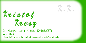 kristof kresz business card